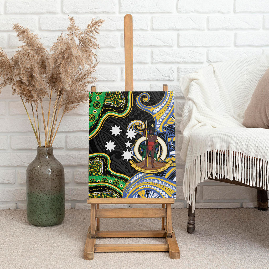 South Sea Islanders And Vanuatu Canvas Wall Art Boar Tusk Warrior Southern Tribal Pattern