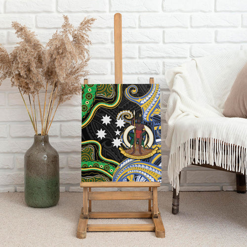 South Sea Islanders And Vanuatu Canvas Wall Art Boar Tusk Warrior Southern Tribal Pattern