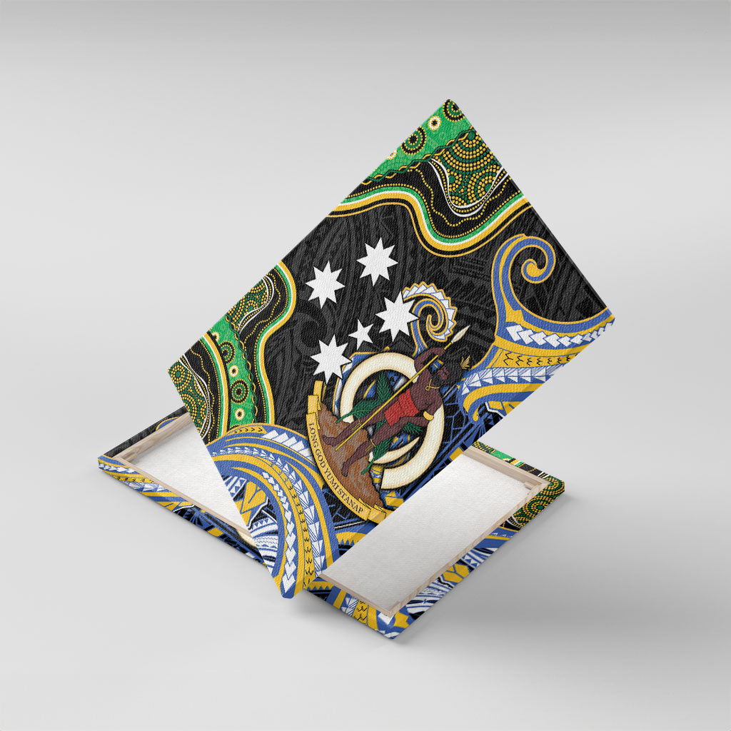 South Sea Islanders And Vanuatu Canvas Wall Art Boar Tusk Warrior Southern Tribal Pattern
