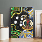 South Sea Islanders And Vanuatu Canvas Wall Art Boar Tusk Warrior Southern Tribal Pattern
