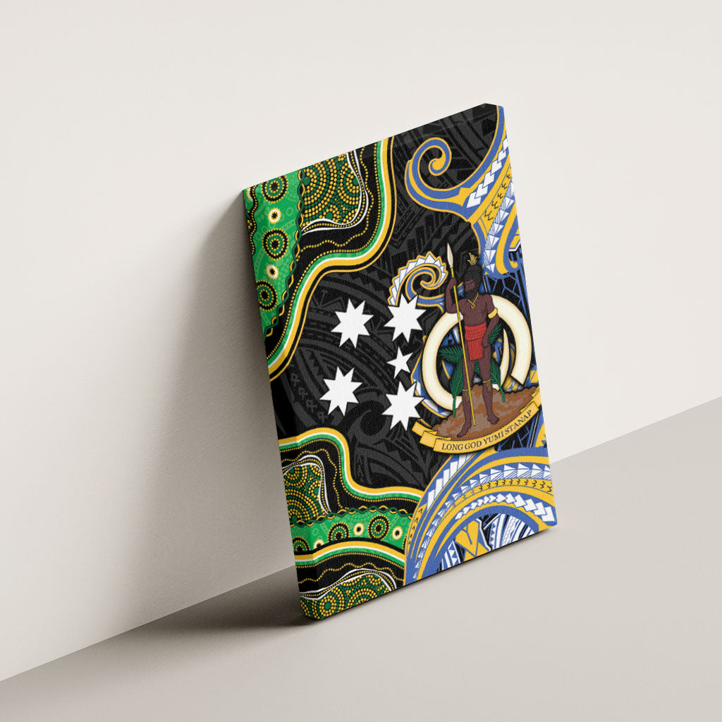 South Sea Islanders And Vanuatu Canvas Wall Art Boar Tusk Warrior Southern Tribal Pattern