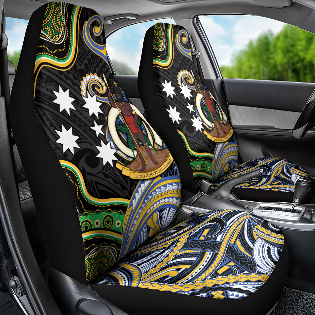 South Sea Islanders And Vanuatu Car Seat Cover Boar Tusk Warrior Southern Tribal Pattern