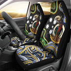 South Sea Islanders And Vanuatu Car Seat Cover Boar Tusk Warrior Southern Tribal Pattern