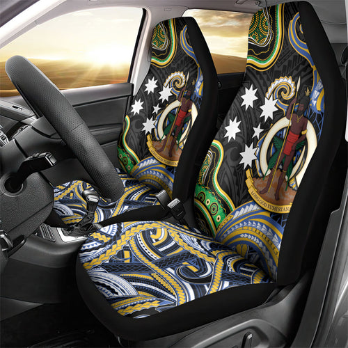 South Sea Islanders And Vanuatu Car Seat Cover Boar Tusk Warrior Southern Tribal Pattern