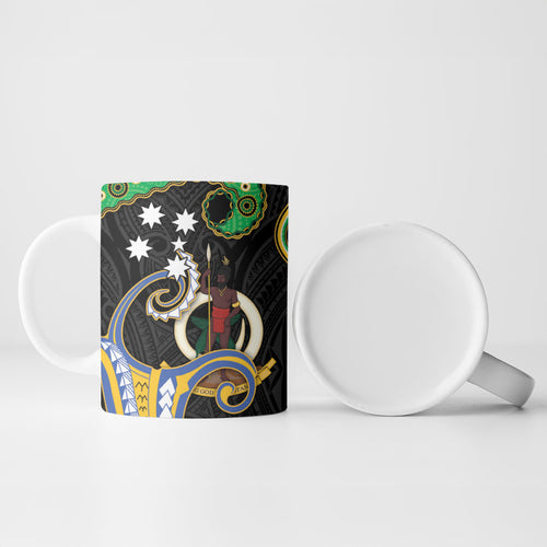 South Sea Islanders And Vanuatu Ceramic Mug Boar Tusk Warrior Southern Tribal Pattern
