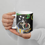 South Sea Islanders And Vanuatu Ceramic Mug Boar Tusk Warrior Southern Tribal Pattern