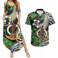 South Sea Islanders And Vanuatu Couples Matching Summer Maxi Dress and Hawaiian Shirt Boar Tusk Warrior Southern Tribal Pattern