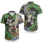 South Sea Islanders And Vanuatu Couples Matching Summer Maxi Dress and Hawaiian Shirt Boar Tusk Warrior Southern Tribal Pattern