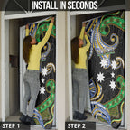 South Sea Islanders And Vanuatu Door Cover Boar Tusk Warrior Southern Tribal Pattern