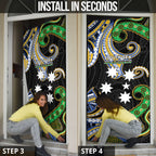 South Sea Islanders And Vanuatu Door Cover Boar Tusk Warrior Southern Tribal Pattern