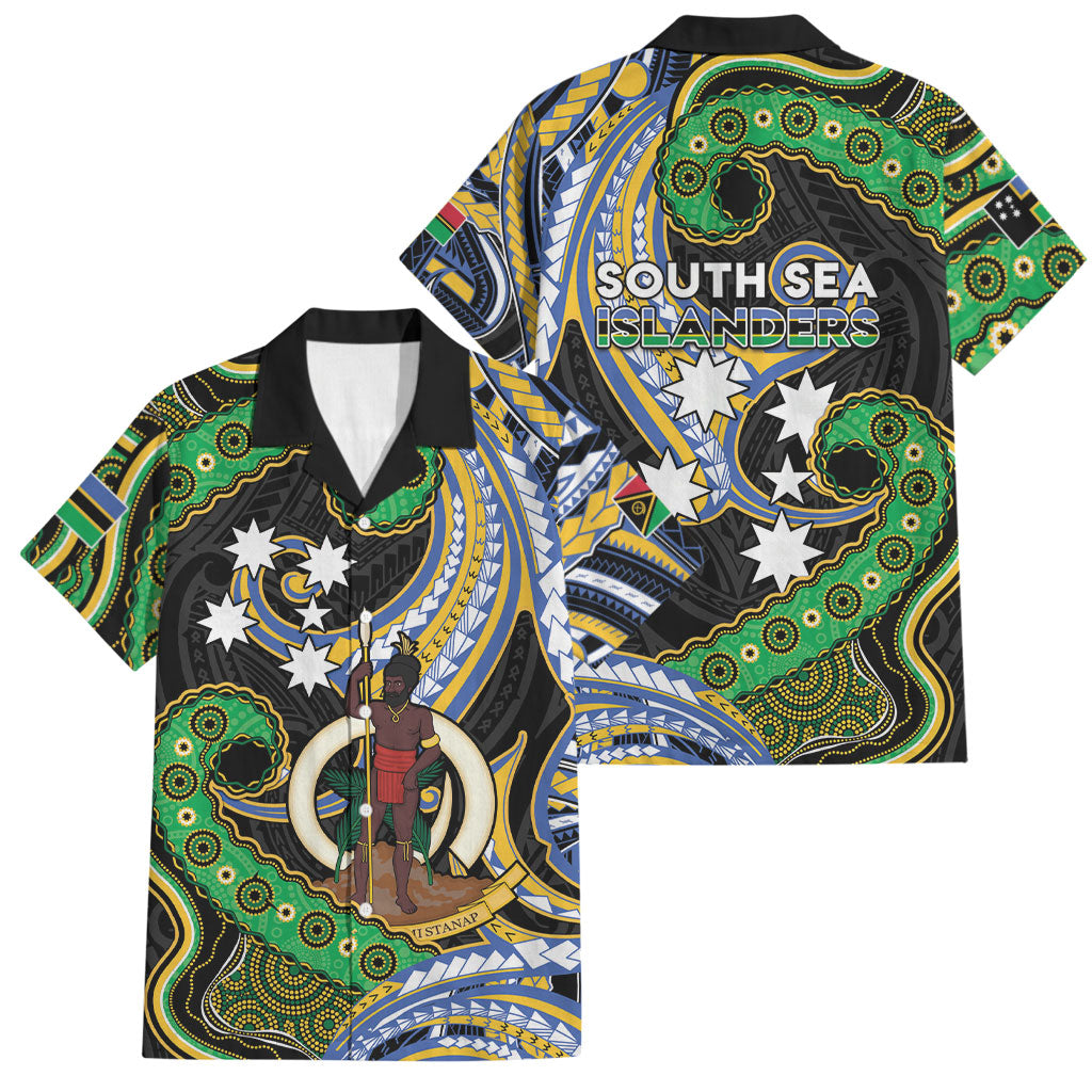 South Sea Islanders And Vanuatu Family Matching Off Shoulder Maxi Dress and Hawaiian Shirt Boar Tusk Warrior Southern Tribal Pattern