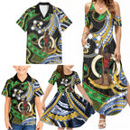South Sea Islanders And Vanuatu Family Matching Summer Maxi Dress and Hawaiian Shirt Boar Tusk Warrior Southern Tribal Pattern
