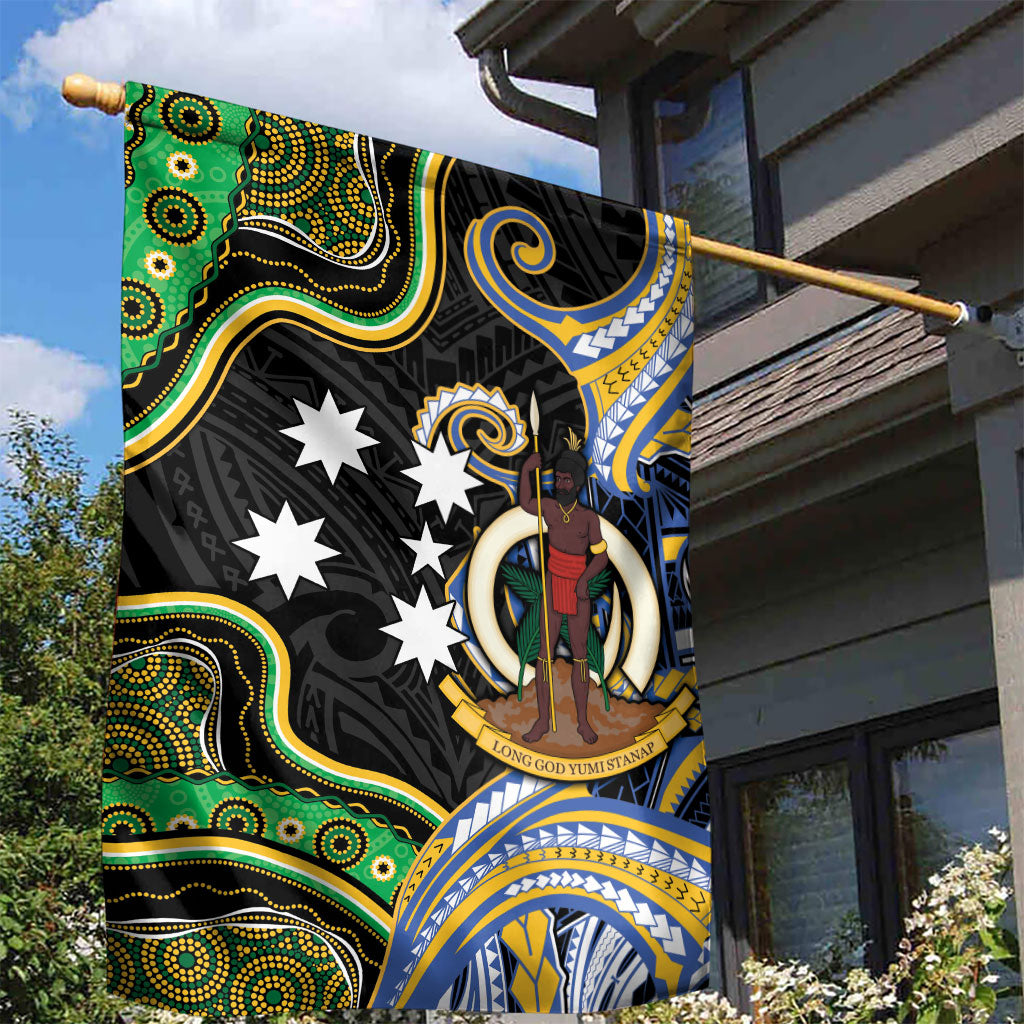 South Sea Islanders And Vanuatu Garden Flag Boar Tusk Warrior Southern Tribal Pattern