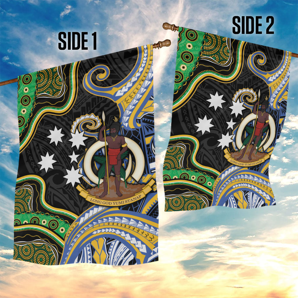 South Sea Islanders And Vanuatu Garden Flag Boar Tusk Warrior Southern Tribal Pattern