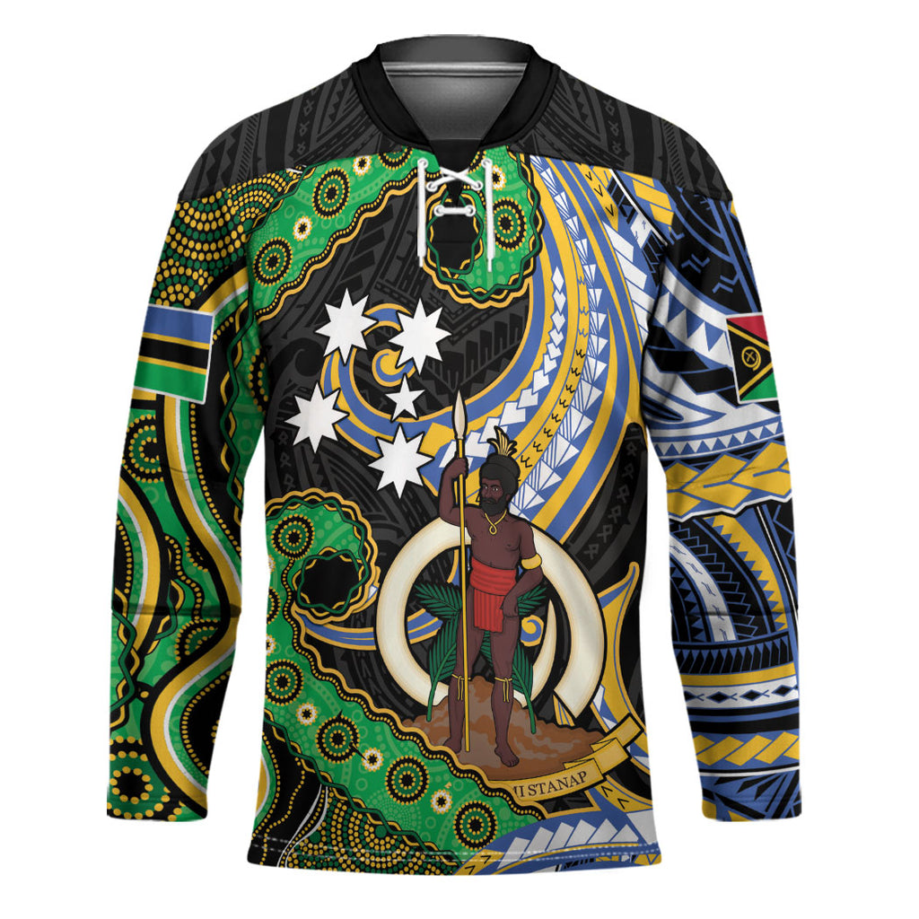 South Sea Islanders And Vanuatu Hockey Jersey Boar Tusk Warrior Southern Tribal Pattern