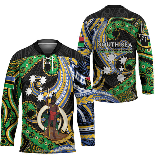 South Sea Islanders And Vanuatu Hockey Jersey Boar Tusk Warrior Southern Tribal Pattern