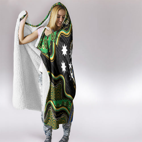 South Sea Islanders And Vanuatu Hooded Blanket Boar Tusk Warrior Southern Tribal Pattern