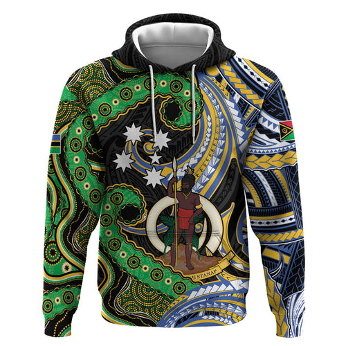 South Sea Islanders And Vanuatu Hoodie Boar Tusk Warrior Southern Tribal Pattern