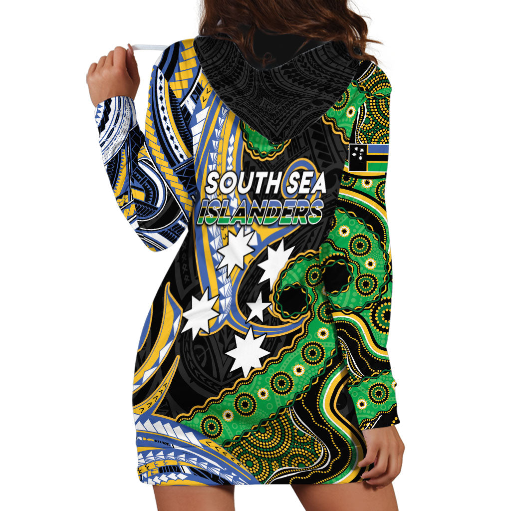 South Sea Islanders And Vanuatu Hoodie Dress Boar Tusk Warrior Southern Tribal Pattern