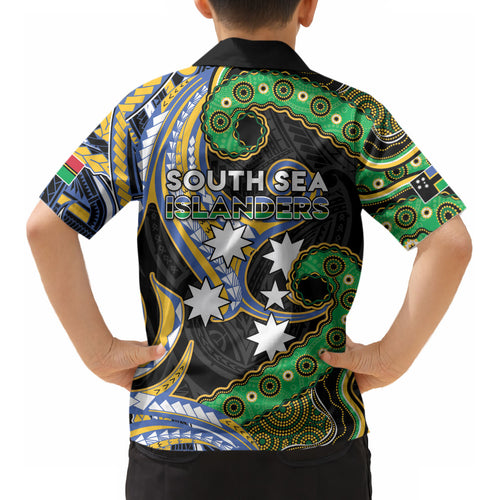 South Sea Islanders And Vanuatu Kid Hawaiian Shirt Boar Tusk Warrior Southern Tribal Pattern