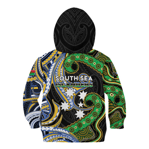 South Sea Islanders And Vanuatu Kid Hoodie Boar Tusk Warrior Southern Tribal Pattern