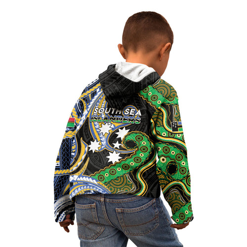 South Sea Islanders And Vanuatu Kid Hoodie Boar Tusk Warrior Southern Tribal Pattern