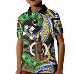 South Sea Islanders And Vanuatu Kid Polo Shirt Boar Tusk Warrior Southern Tribal Pattern
