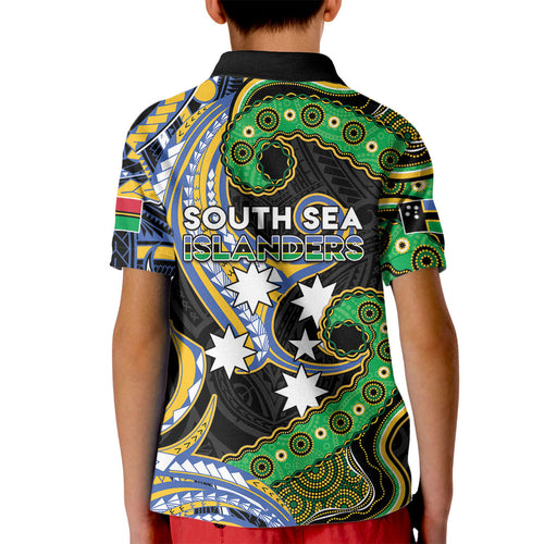 South Sea Islanders And Vanuatu Kid Polo Shirt Boar Tusk Warrior Southern Tribal Pattern