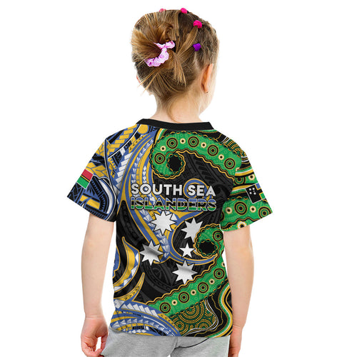 South Sea Islanders And Vanuatu Kid T Shirt Boar Tusk Warrior Southern Tribal Pattern