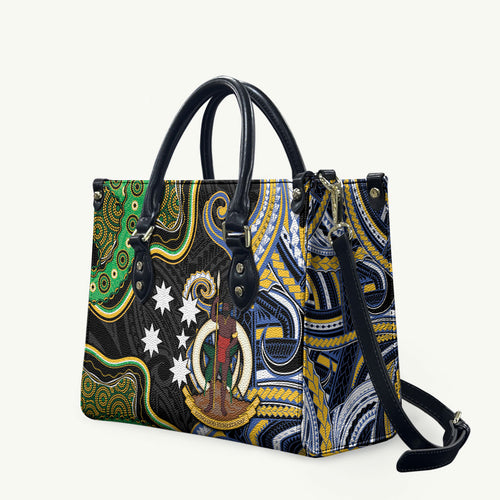 South Sea Islanders And Vanuatu Leather Bag Boar Tusk Warrior Southern Tribal Pattern