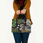 South Sea Islanders And Vanuatu Leather Bag Boar Tusk Warrior Southern Tribal Pattern