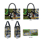 South Sea Islanders And Vanuatu Leather Bag Boar Tusk Warrior Southern Tribal Pattern