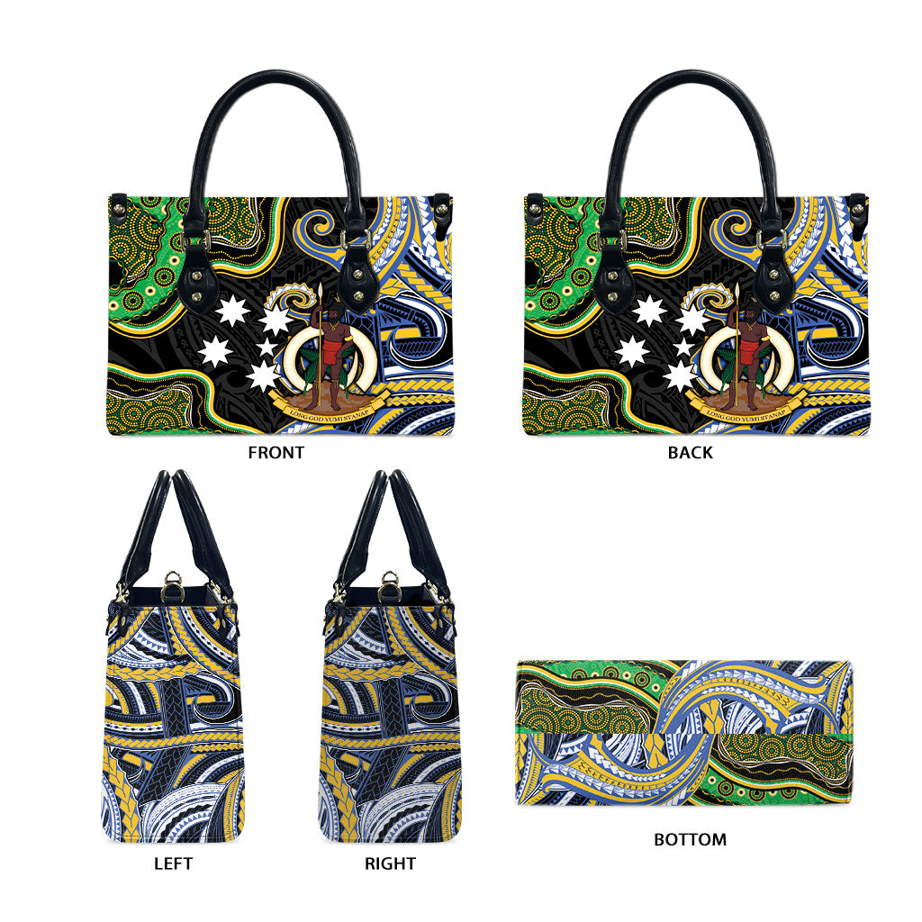 South Sea Islanders And Vanuatu Leather Bag Boar Tusk Warrior Southern Tribal Pattern