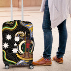 South Sea Islanders And Vanuatu Luggage Cover Boar Tusk Warrior Southern Tribal Pattern