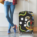 South Sea Islanders And Vanuatu Luggage Cover Boar Tusk Warrior Southern Tribal Pattern