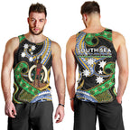 South Sea Islanders And Vanuatu Men Tank Top Boar Tusk Warrior Southern Tribal Pattern