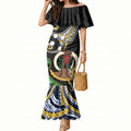 South Sea Islanders And Vanuatu Mermaid Dress Boar Tusk Warrior Southern Tribal Pattern