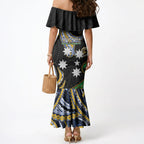 South Sea Islanders And Vanuatu Mermaid Dress Boar Tusk Warrior Southern Tribal Pattern