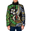 South Sea Islanders And Vanuatu Padded Jacket Boar Tusk Warrior Southern Tribal Pattern