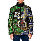 South Sea Islanders And Vanuatu Padded Jacket Boar Tusk Warrior Southern Tribal Pattern