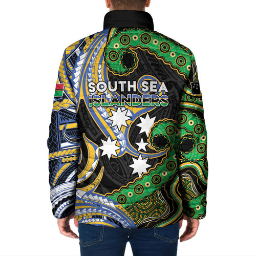 South Sea Islanders And Vanuatu Padded Jacket Boar Tusk Warrior Southern Tribal Pattern