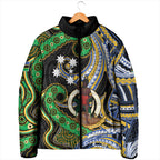 South Sea Islanders And Vanuatu Padded Jacket Boar Tusk Warrior Southern Tribal Pattern