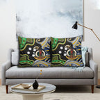 South Sea Islanders And Vanuatu Pillow Cover Boar Tusk Warrior Southern Tribal Pattern