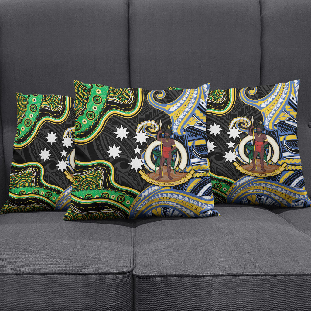 South Sea Islanders And Vanuatu Pillow Cover Boar Tusk Warrior Southern Tribal Pattern