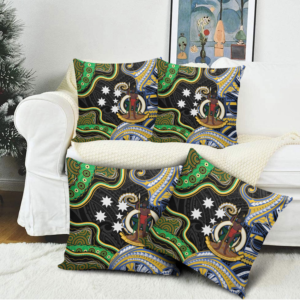 South Sea Islanders And Vanuatu Pillow Cover Boar Tusk Warrior Southern Tribal Pattern
