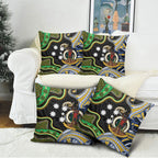 South Sea Islanders And Vanuatu Pillow Cover Boar Tusk Warrior Southern Tribal Pattern
