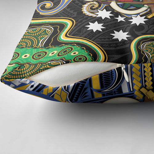 South Sea Islanders And Vanuatu Pillow Cover Boar Tusk Warrior Southern Tribal Pattern