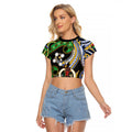 South Sea Islanders And Vanuatu Raglan Cropped T Shirt Boar Tusk Warrior Southern Tribal Pattern