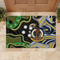 South Sea Islanders And Vanuatu Rubber Doormat Boar Tusk Warrior Southern Tribal Pattern