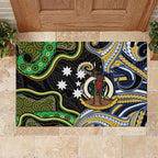 South Sea Islanders And Vanuatu Rubber Doormat Boar Tusk Warrior Southern Tribal Pattern